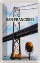 Blechschild 18x12 cm San Francisco Alcatraz Brücke Meer Bildmotiv Reisemotiv Abenteuer Reisen Urlaub
