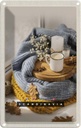 Blechschild 18x12 cm Skandinavien Wolle Kaffee Herbst Kerze Bildmotiv Reisemotiv Abenteuer Reisen Urlaub