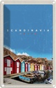 Blechschild 18x12 cm Skandinavien Boote Bootshaus Meer Bildmotiv Reisemotiv Abenteuer Reisen Urlaub