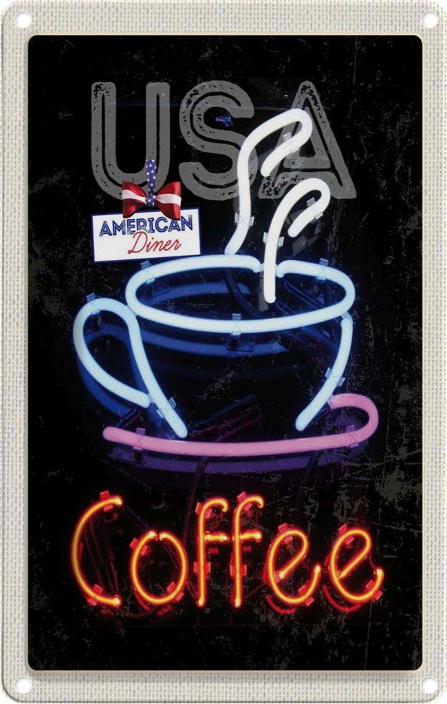 [LA-1782813] Blechschild 18x12 cm USA Amerika Urlaub Kaffee Tee Kuchen Bildmotiv Reisemotiv Abenteuer Reisen