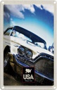 Blechschild 18x12 cm Amerika Oldtimer Urlaub 90er silber Bildmotiv Reisemotiv Abenteuer Reisen USA