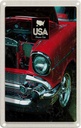 Blechschild 18x12 cm Amerika Oldtimer Urlaub 90er rot Bildmotiv Reisemotiv Abenteuer Reisen USA
