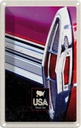 Blechschild 18x12 cm Amerika Oldtimer USA Urlaub Dream Cars rot Bildmotiv Reisemotiv Abenteuer Reisen
