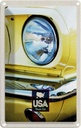 Blechschild 18x12 cm Amerika Oldtimer Urlaub Scheinwerfer gelb Bildmotiv Reisemotiv Abenteuer Reisen USA
