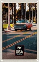 Blechschild 18x12 cm Amerika Oldtimer USA Urlaub Straße Cabrio rot Bildmotiv Reisemotiv Abenteuer Reisen