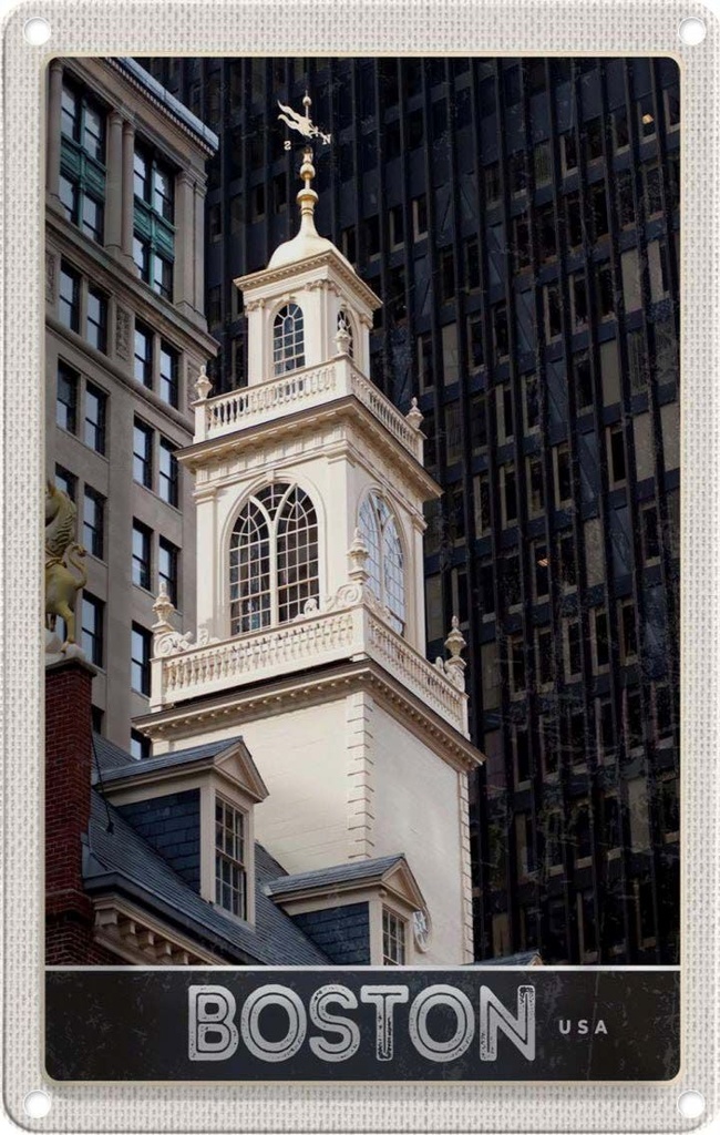 [LA-1782874] Blechschild 18x12 cm USA Amerika Urlaub Boston Sehenswürdigkeit Bildmotiv Reisemotiv Abenteuer Reisen