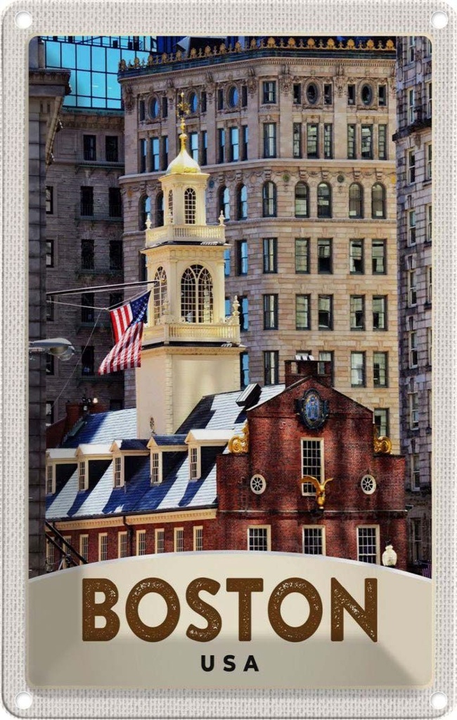 [LA-1782875] Blechschild 18x12 cm Amerika USA Urlaub Boston Architektur Bildmotiv Reisemotiv Abenteuer Reisen