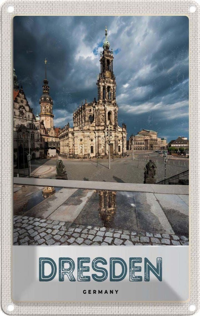 [LA-1782888] Blechschild 18x12 cm Dresden Deutschland Architektur Stadt Bildmotiv Reisemotiv Abenteuer Reisen Urlaub Häuser