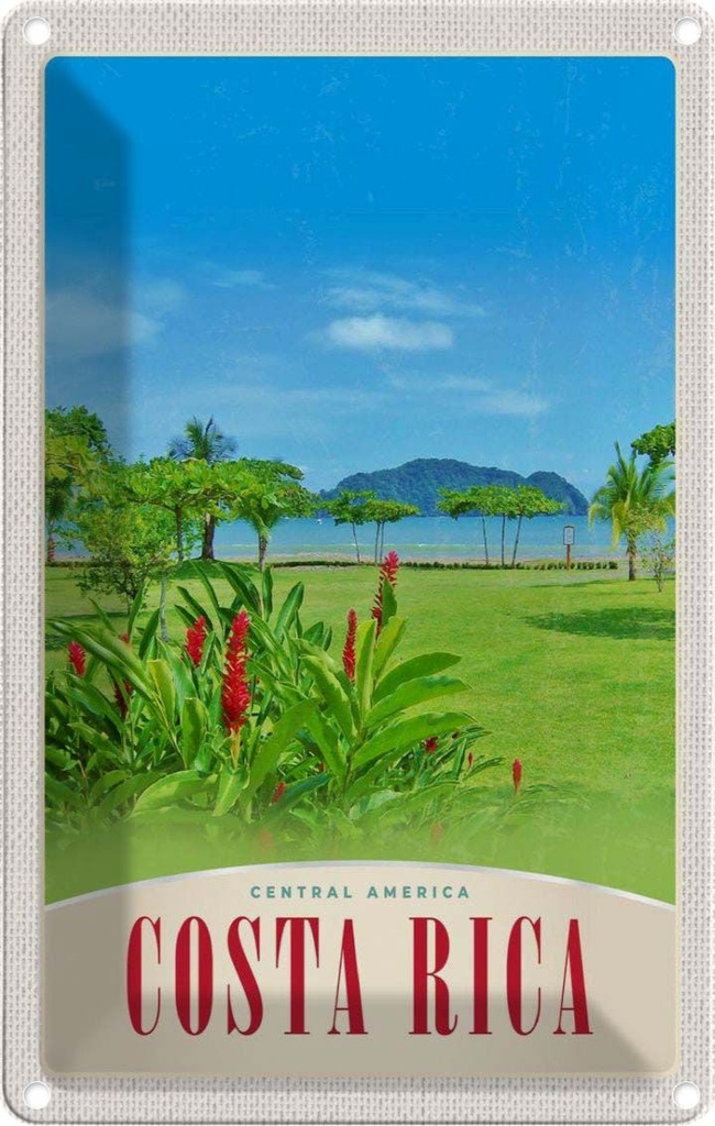 [LA-1782902] Blechschild 18x12 cm Costa Rica USA Urlaub Central Amerika Strand Bildmotiv Reisemotiv Abenteuer Reisen