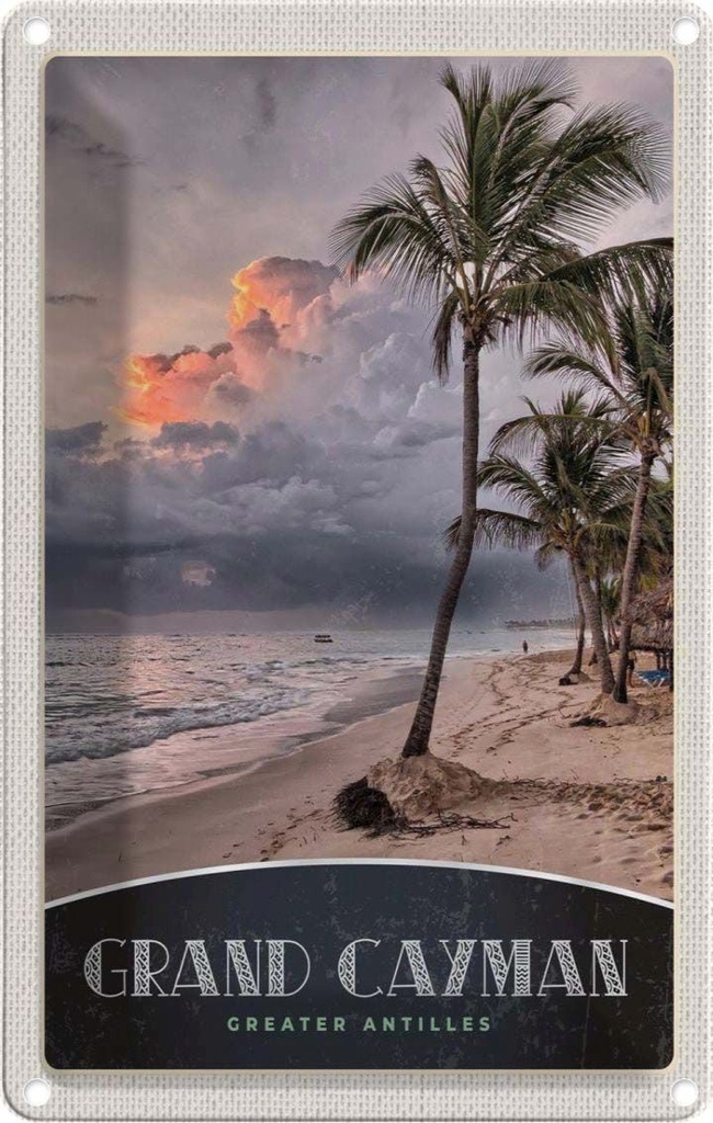 [LA-1782910] Blechschild 18x12 cm Grand Cayman USA Urlaub Karibik Amerika Insel Bildmotiv Reisemotiv Abenteuer Reisen