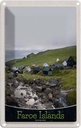 Blechschild 18x12 cm Dänemark Faroe Islands Häuser Wiese Bildmotiv Reisemotiv Abenteuer Reisen Urlaub