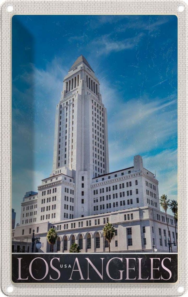 [LA-1782963] Blechschild 18x12 cm Los Angeles USA Urlaub Amerika Hochhaus Bildmotiv Reisemotiv Abenteuer Reisen