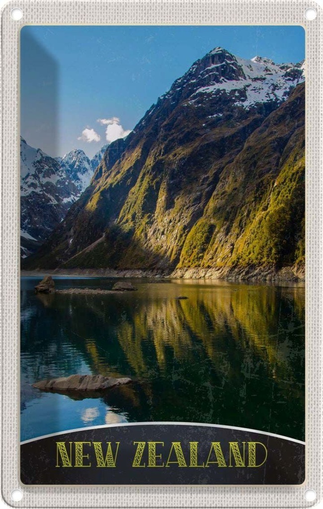 Blechschild 18x12 cm Neuseeland Bildmotiv Reisemotiv Abenteuer Reisen Urlaub