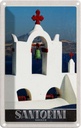 Blechschild 18x12 cm Santorini Insel Kreuz Kirche Bildmotiv Reisemotiv Abenteuer Reisen Urlaub