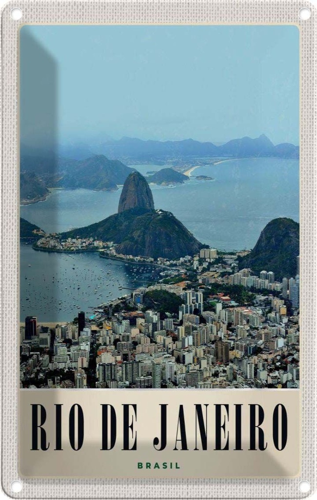 [LA-1783040] Blechschild 18x12 cm Rio de Amerika USA Urlaub Janeiro Brasilien Stadt Bildmotiv Reisemotiv Abenteuer Reisen