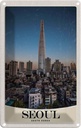 Blechschild 18x12 cm Seoul Süd Korea Wolkenkratzer Stadt Bildmotiv Reisemotiv Abenteuer Reisen Urlaub