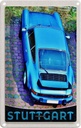 Blechschild 18x12 cm Stuttgart Fahrzeug blau Bildmotiv Reisemotiv Abenteuer Reisen Urlaub