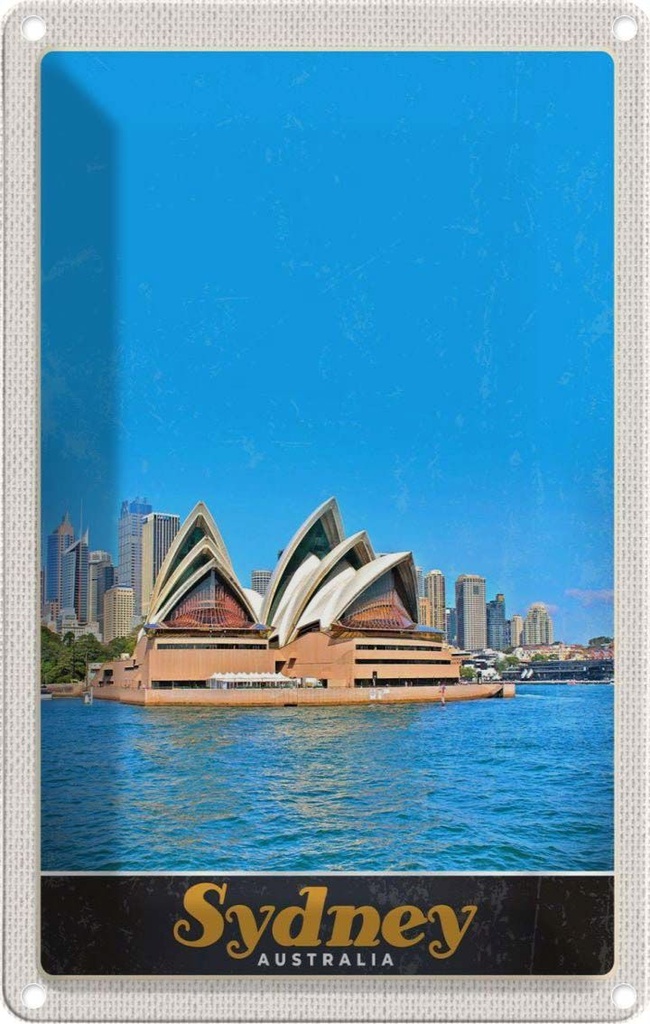 Blechschild 18x12 cm Sydney Australien Oper Haus Bildmotiv Reisemotiv Abenteuer Reisen Urlaub
