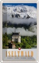 Blechschild 18x12 cm Iseltwald Schnee Wald Schloss Bildmotiv Reisemotiv Abenteuer Reisen Urlaub