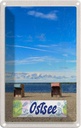 Blechschild 18x12 cm Ostsee Strandkorb Strand Bildmotiv Reisemotiv Abenteuer Reisen Urlaub