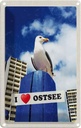 Blechschild 18x12 cm Ostsee Möwen Hochhaus Strand Bildmotiv Reisemotiv Abenteuer Reisen Urlaub