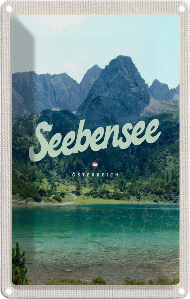 Blechschild 18x12 cm Seebensee Österreich Wälder See Bildmotiv Reisemotiv Abenteuer Reisen Urlaub