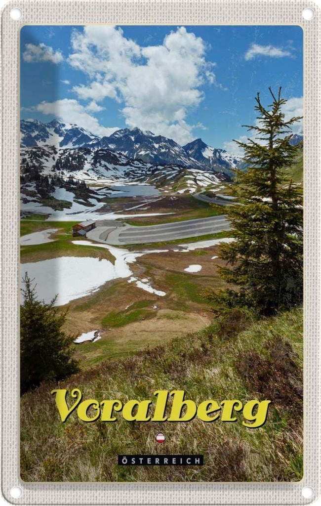 [LA-1783359] Blechschild 18x12 cm Vorarlberg Österreich Wald Bildmotiv Reisemotiv Abenteuer Reisen Urlaub