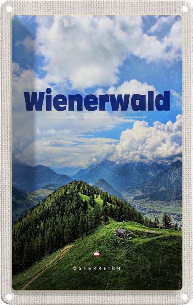 [LA-1783360] Blechschild 18x12 cm Wienerwald Österreich Wälder Bildmotiv Reisemotiv Abenteuer Reisen Urlaub