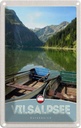 Blechschild 18x12 cm Vilsalpsee Österreich Wälder Boot Bildmotiv Reisemotiv Abenteuer Reisen Urlaub