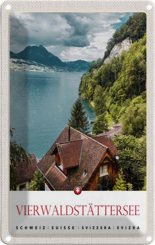[LA-1783368] Blechschild 18x12 cm Vierwaldstättersee Schweiz Bildmotiv Reisemotiv Abenteuer Reisen Urlaub
