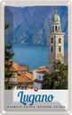 Blechschild 18x12 cm Lugano Schweiz See Kirche Bildmotiv Reisemotiv Abenteuer Reisen Urlaub