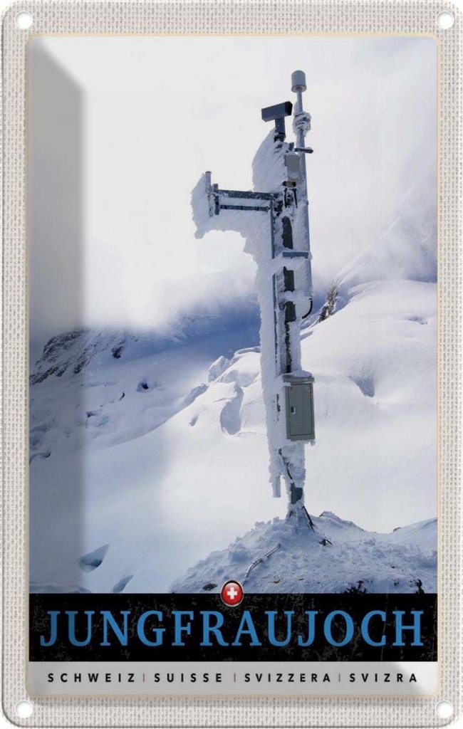 [LA-1783381] Blechschild 18x12 cm Jungfraujoch Schweiz Winterzeit Bildmotiv Reisemotiv Abenteuer Reisen Urlaub