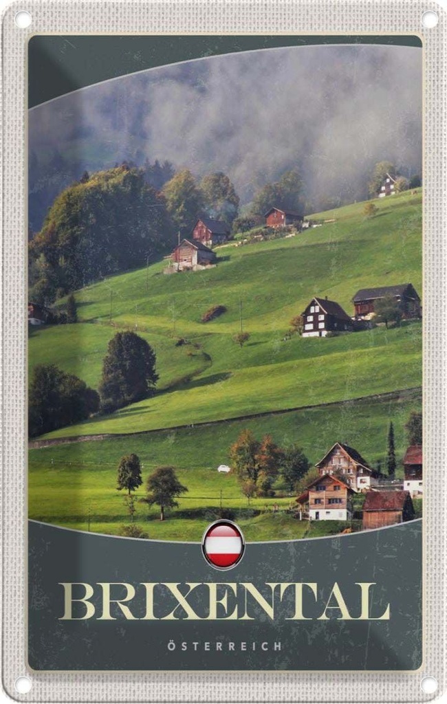 [LA-1783398] Blechschild 18x12 cm Brixental NaturWiese Wälder Bildmotiv Reisemotiv Abenteuer Reisen Urlaub