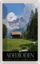 Blechschild 18x12 cm Adelboden Schweiz Wälder Häuschen Bildmotiv Reisemotiv Abenteuer Reisen Urlaub