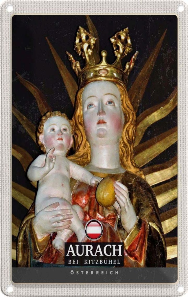 [LA-1783404] Blechschild 18x12 cm Aurach bei Kitzbühel Österreich Engel Bildmotiv Reisemotiv Abenteuer Reisen Urlaub