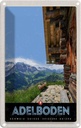 Blechschild 18x12 cm Adelboden Schweiz Aussicht auf Gebirge Bildmotiv Reisemotiv Abenteuer Reisen Urlaub