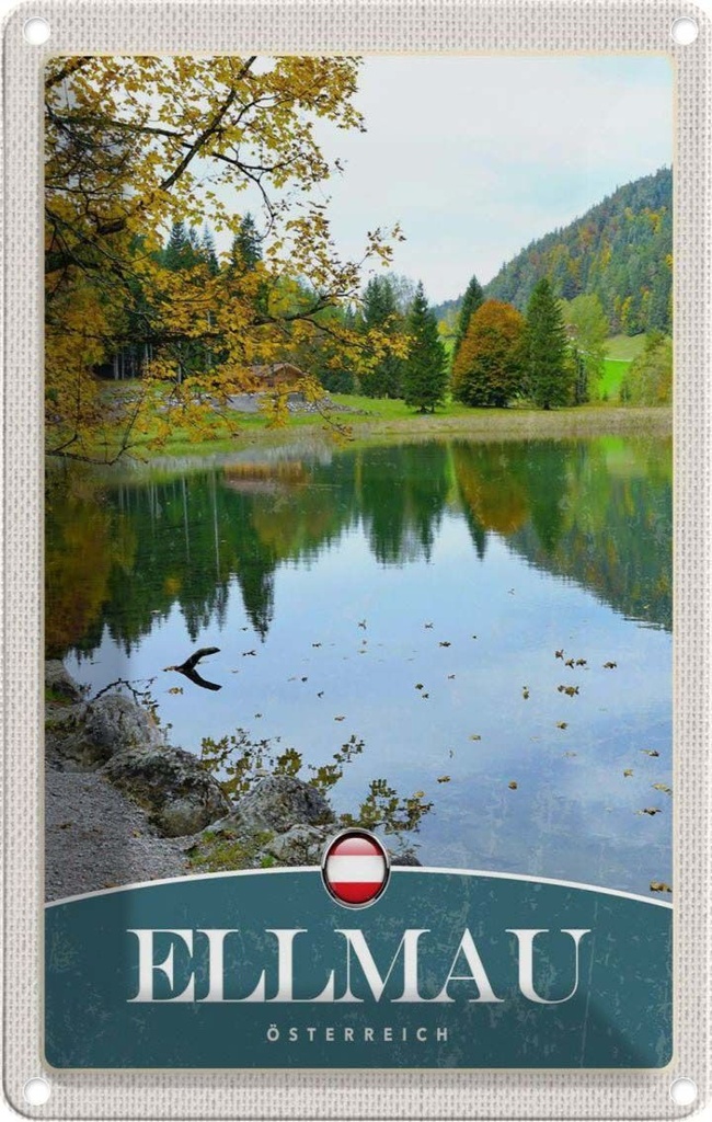 [LA-1783420] Blechschild 18x12 cm Ellmau Österreich Natur See Bildmotiv Reisemotiv Abenteuer Reisen Urlaub