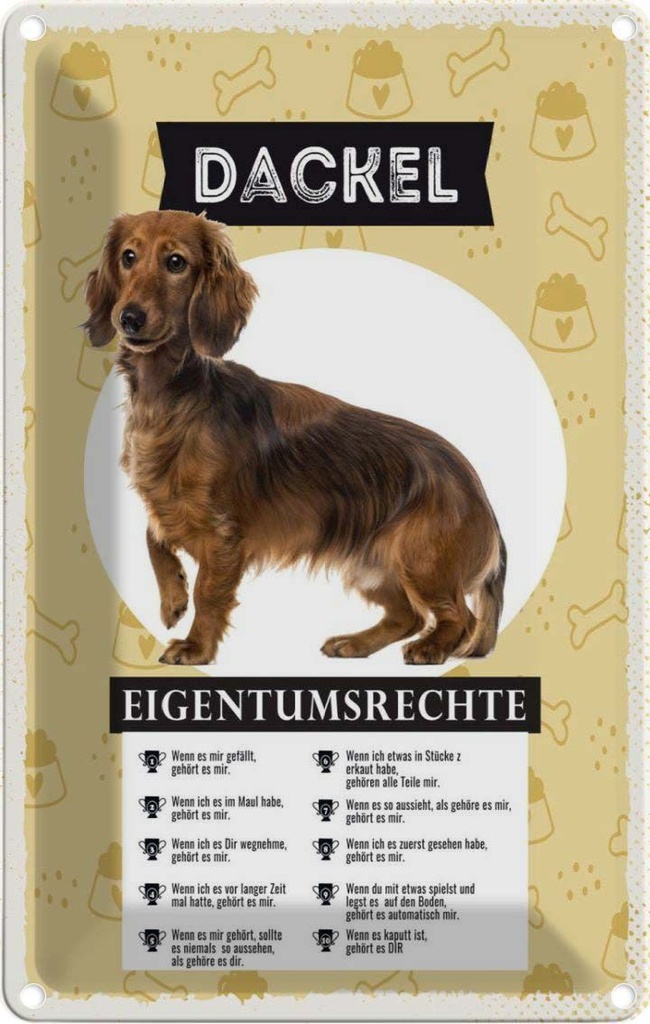 [LA-1783428] Blechschild 18x12 cm Dackel Eigentumsrechte Hund