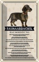 Blechschild 18x12 cm Tiere Rauhaardackel Hausordnung Hund