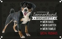 Blechschild 12x18 cm Sennenhund Security mein Haus Hund