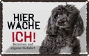 Blechschild 12x18 cm Pudel hier wache ich eigene Gefahr Hund