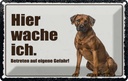 Blechschild 12x18 cm Rodhesian Ridgeback hier wache ich Hund