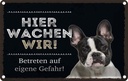 Blechschild 12x18 cm Tiere hier wachen wir eigene Gefahr Tier Haustier