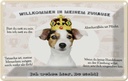 Blechschild 12x18 cm Tiere Hund willkommen wohne hier