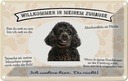 Blechschild 12x18 cm Tiere Pudel willkommen Zuhause Hund