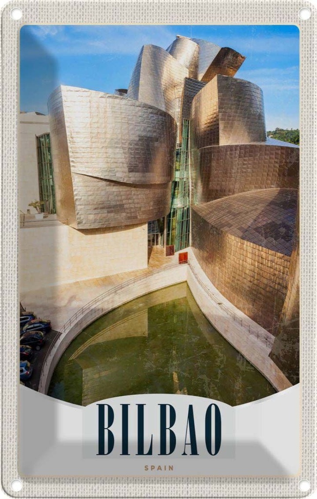 [LA-1783501] Blechschild 18x12 cm Bilbao SpanienEuropa Bildmotiv Reisemotiv Abenteuer Reisen