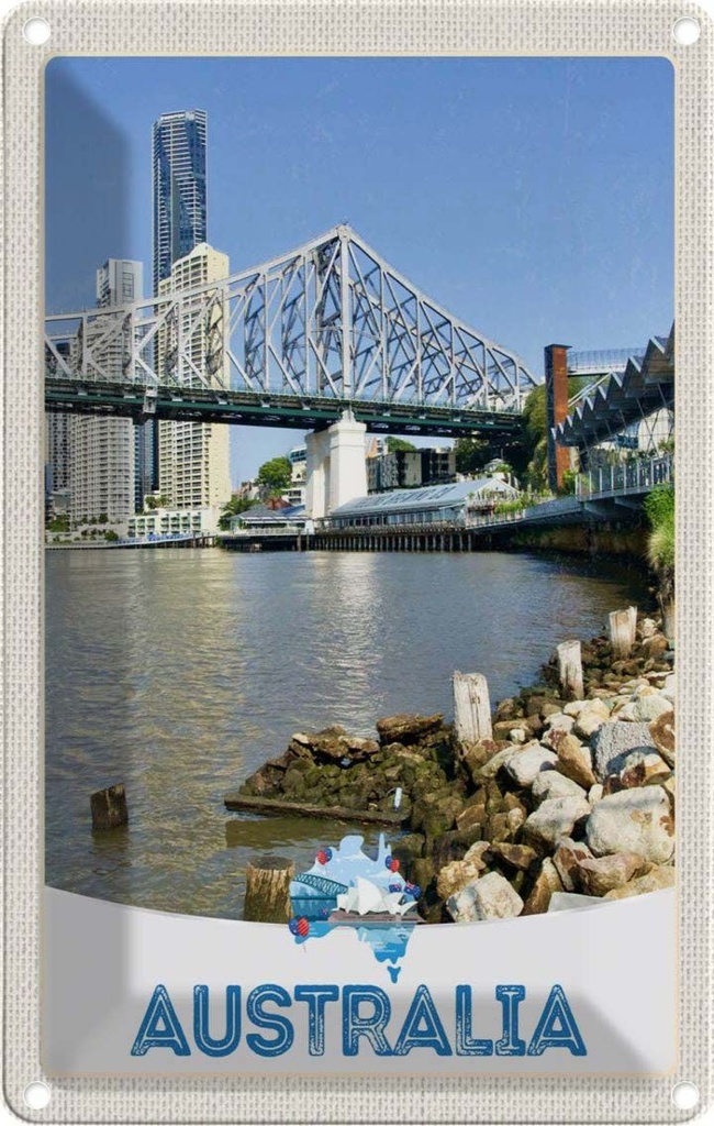 [LA-1783508] Blechschild 18x12 cm Australien Innenstadt Hochhaus Bildmotiv Reisemotiv Abenteuer Reisen