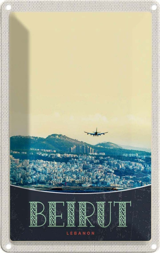 [LA-1783511] Blechschild 18x12 cm Beirut Hauptstadt Libanon Bildmotiv Reisemotiv Abenteuer Reisen