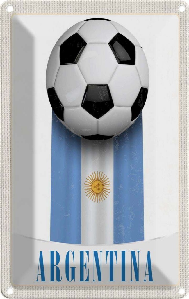 [LA-1783519] Blechschild 18x12 cm Argentinien Flagge Fußball Bildmotiv Reisemotiv Abenteuer Reisen