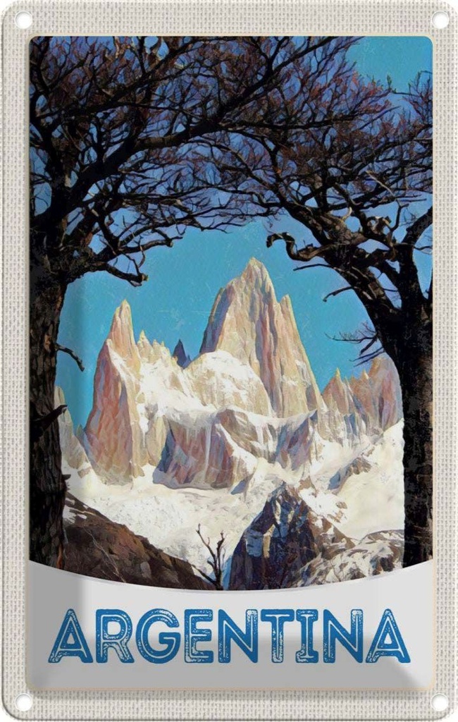 [LA-1783520] Blechschild 18x12 cm Argentinien Gebirge Wanderung Bildmotiv Reisemotiv Abenteuer Reisen